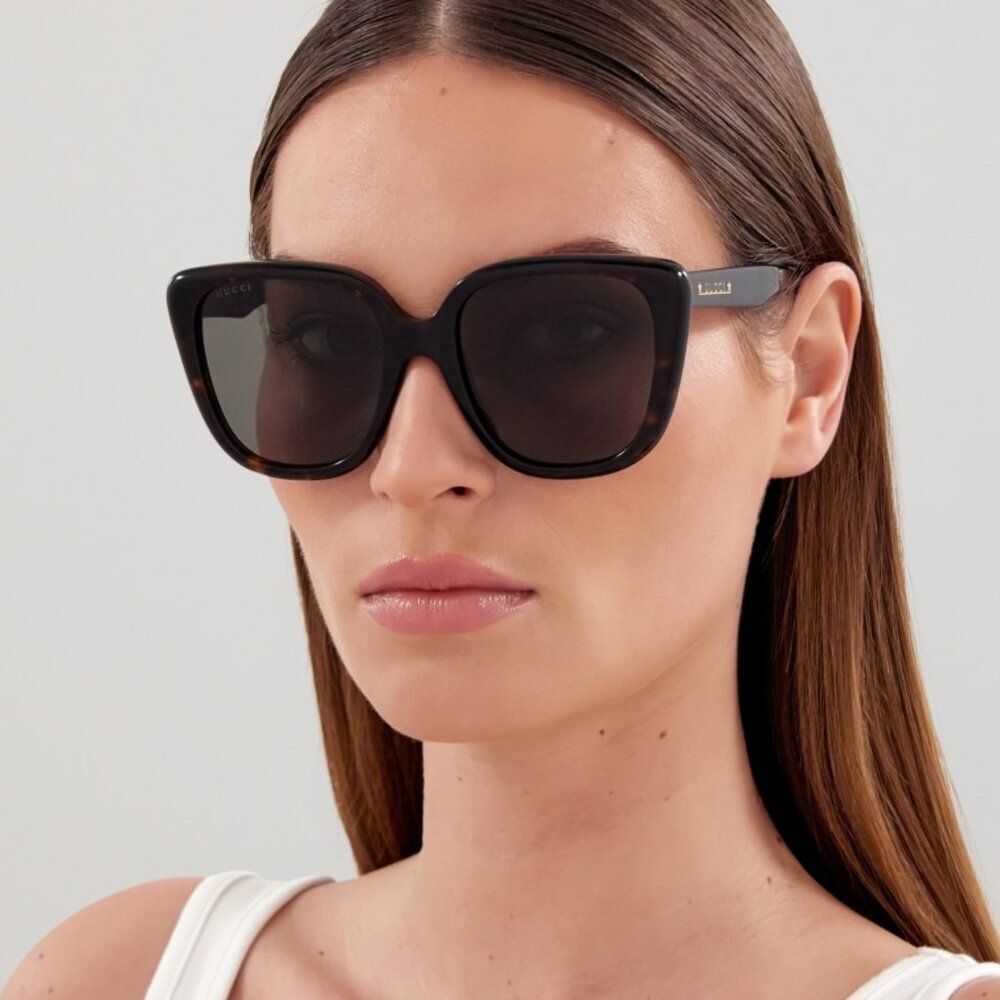 SALE! NEW Gucci GG1169S 003 Havana Green Square Oversized Women Sunglasses - Picture 1 of 12